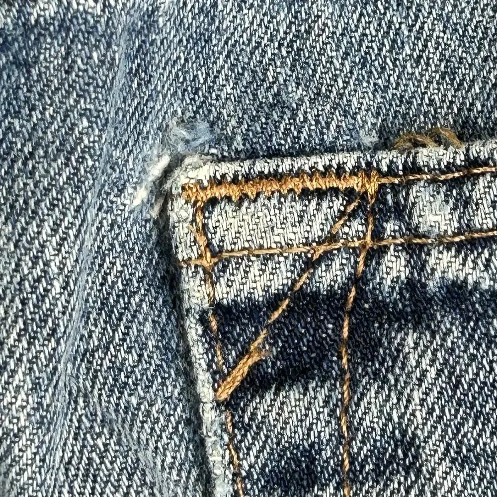 Eddie Bauer Men Jeans Size 33x32 Straight Blue Distressed Hems Classic Denim